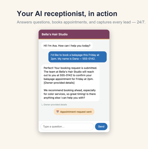 PorchLite chat answering a customer with a cited source